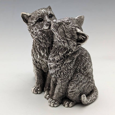 UK Country Artists Two Kittens Sterling Silver Sculpture Figurine